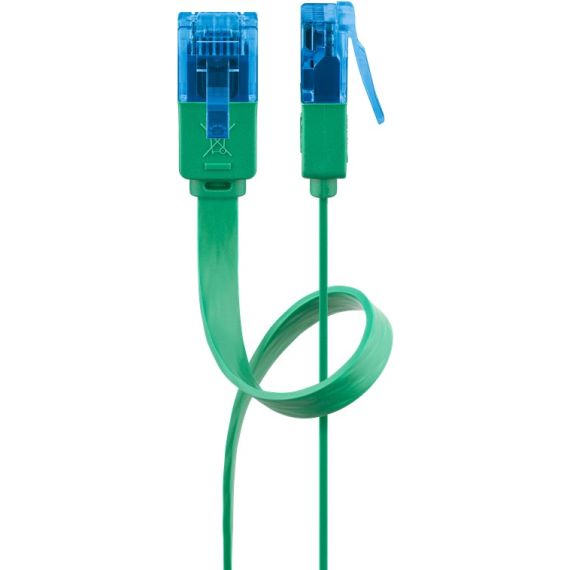 CAT 6A cavo patch piatto, U/UTP, Verde WE96308 Goobay