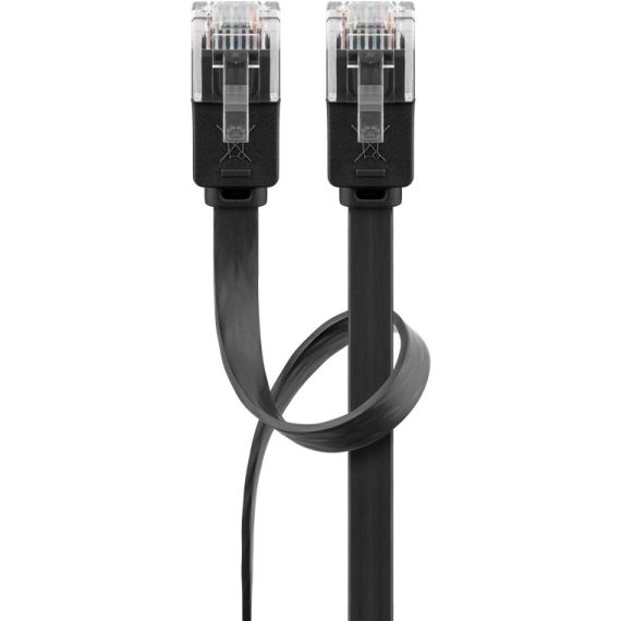 CAT 6 cavo patch piatto U/UTP, nero WE95382 Goobay