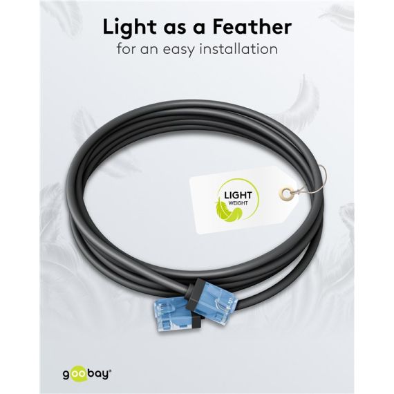 CAT 6A cavo patch ultra-flessibile, slim, U/UTP, nero WE74234 Goobay