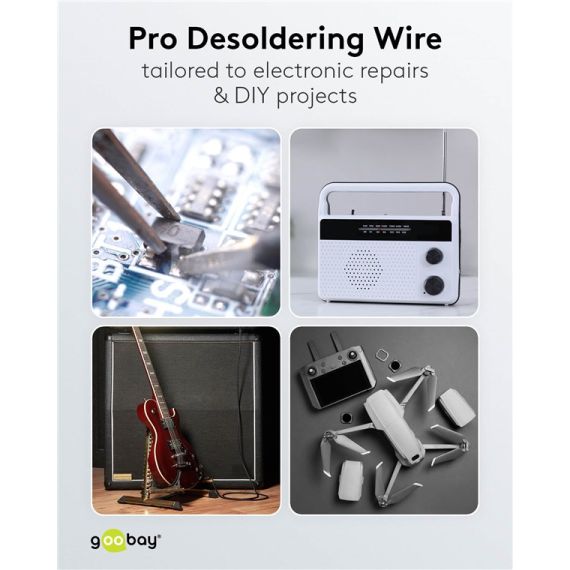 Filo dissaldante 2 mm per rimuovere la saldatura dai giunti, 1,5 m WE45246 Goobay