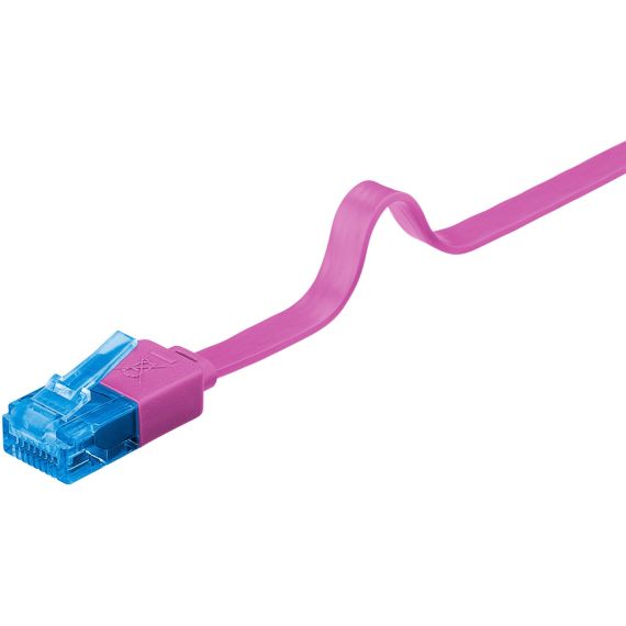 CAT 6A cavo patch piatto, U/UTP, magenta WE96320 Goobay