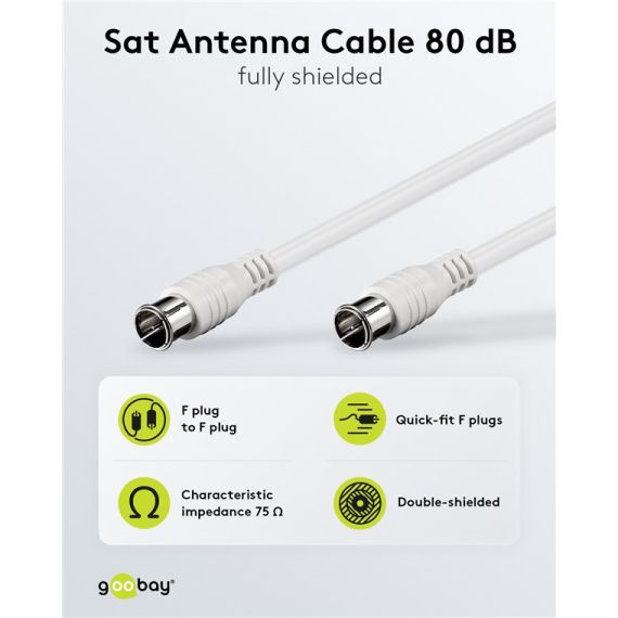 Cavo di collegamento F-Quick SAT (80 dB), doppia schermatura WE50748 Goobay