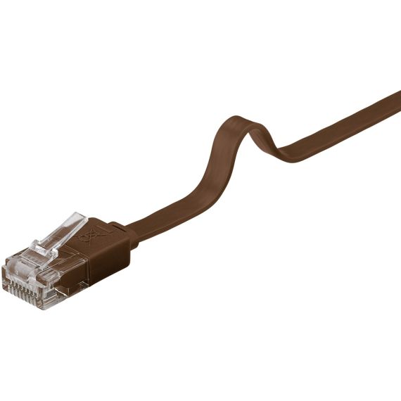 CAT 6 cavo patch piatto U/UTP, marrone scuro WE95894 Goobay