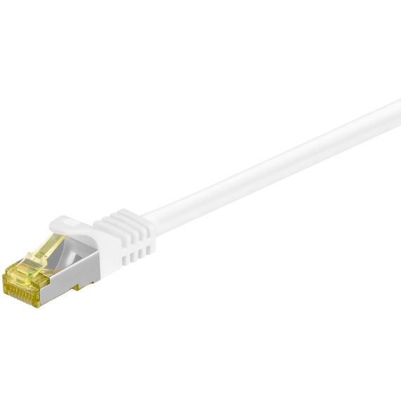 RJ45 cavo patch CAT 6A S/FTP (PiMF), 500 MHz, con cavo grezzo CAT 7 , bianco WE91091 Goobay