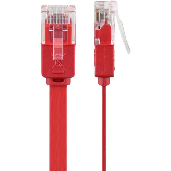 CAT 6 cavo patch piatto U/UTP, rosso WE96418 Goobay