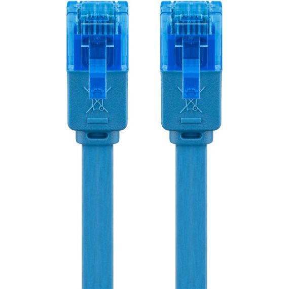 CAT 6A cavo patch piatto, U/UTP, blu WE96317 Goobay