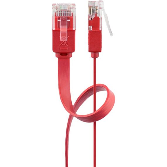 CAT 6 cavo patch piatto U/UTP, rosso WE96418 Goobay