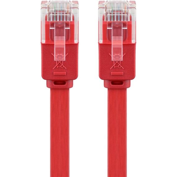 CAT 6 cavo patch piatto U/UTP, rosso WE96412 Goobay