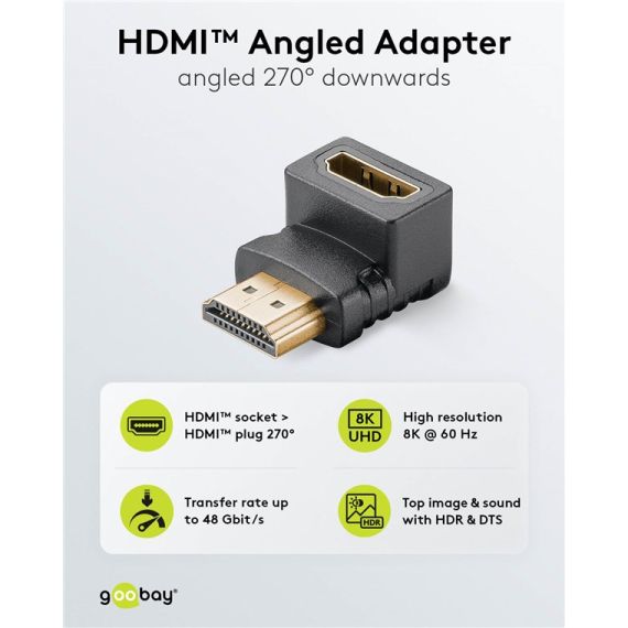Adattatore HDMI angolare 270° verticale, 8K/60Hz WE65749 Goobay