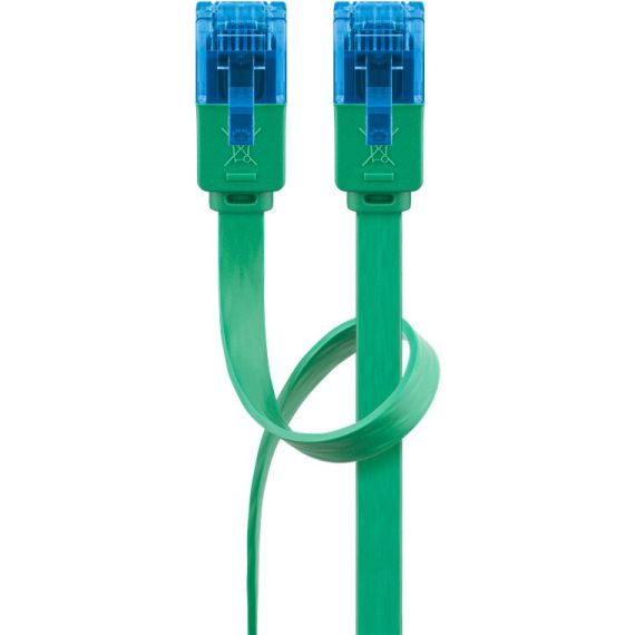 CAT 6A cavo patch piatto, U/UTP, Verde WE96319 Goobay
