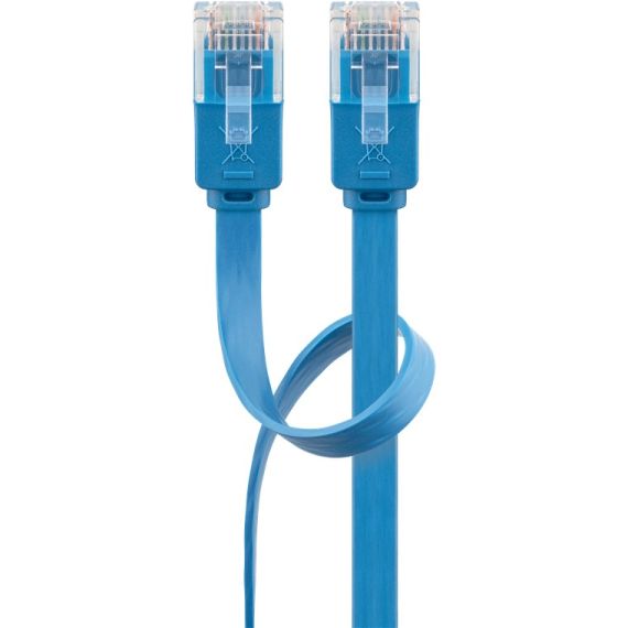 CAT 6 cavo patch piatto U/UTP, blu WE96413 Goobay