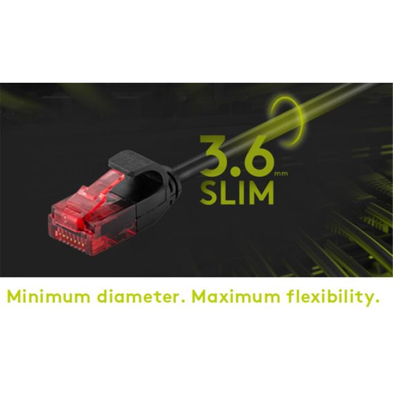 CAT 6 cavo patch slim, U/UTP, nero WE93715 Goobay