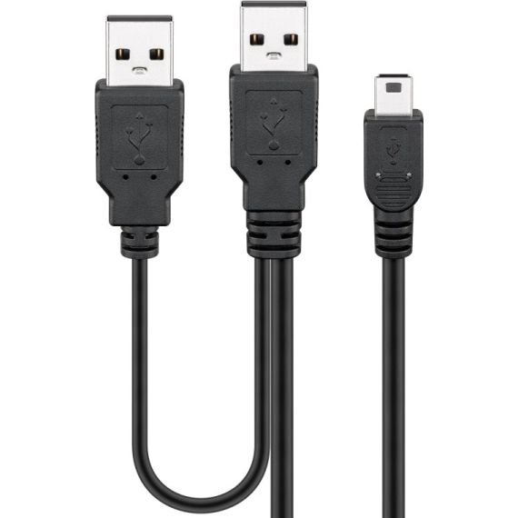 Cavo USB 2.0 ad alta velocità Dual-Power, nero WE34587 Goobay