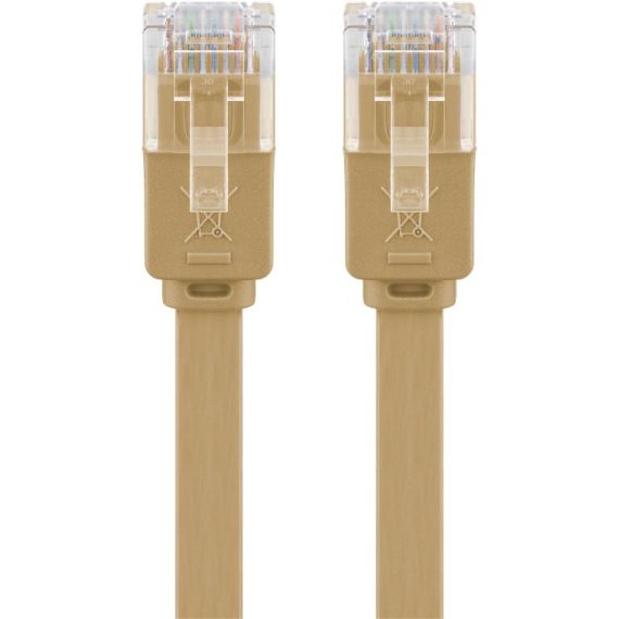 CAT 6 cavo patch piatto U/UTP, marrone chiaro WE95887 Goobay