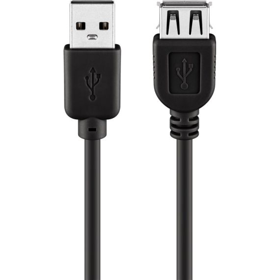 Cavo prolunga USB tipo A 2.0 ad alta velocità, nero WE93601 Goobay