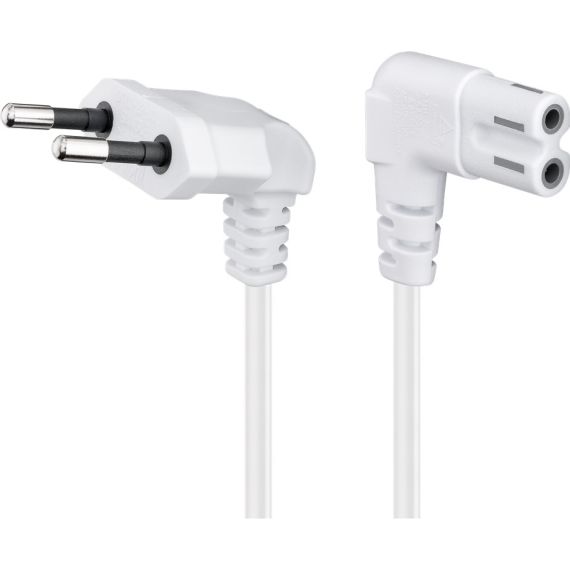 Cavo di collegamento Euro plug angolato alle due estremità, 1,5 m, bianco WE97349 Goobay