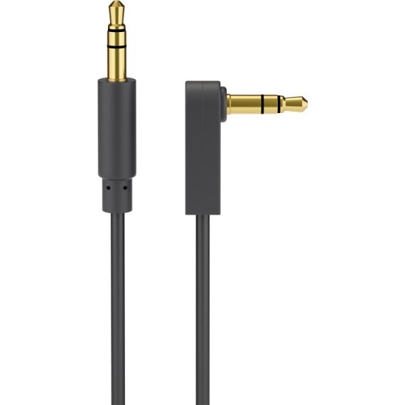 Cavo di collegamento audio AUX, 3,5 mm stereo a 3 pin, sottile, CU, angolato WE59526 Goobay