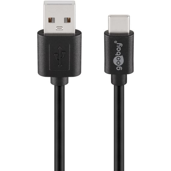 Cavo USB 2.0 (da USB-C a USB A), nero WE55466 Goobay