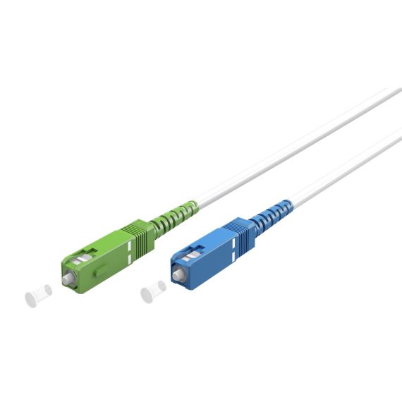 Cavo in fibra ottica, Singlemode (OS2) White, bianco (Simplex), 1 m WE59618 Goobay
