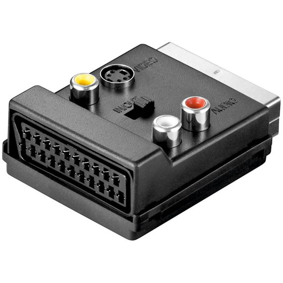 Adattatore da scart a video composito e S-video, IN/OUT, con scart pass-through WE50312 Goobay