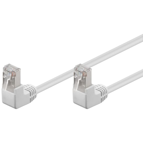 CAT 5e cavo patch 2x 90° angolato F/UTP, bianco, 5 m WE96065 Goobay