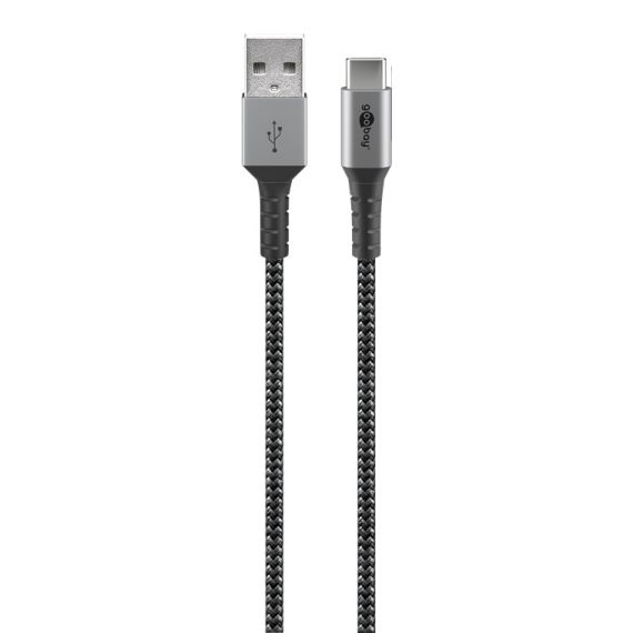 Cavo tessile da USB-C a USB-A con spine in metallo 1 m WE49296 Goobay