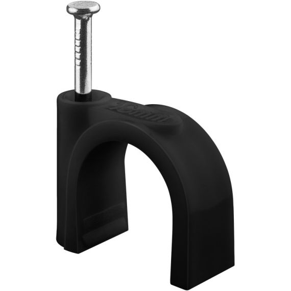 Chiodini fissacavo 16 mm, nero WE64686 Goobay