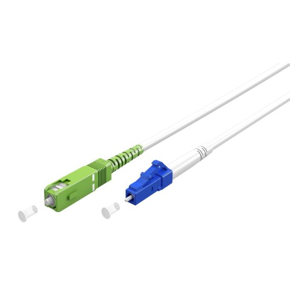 Cavo in fibra ottica, Singlemode (OS2) White, bianco (Simplex), 3 m WE59610 Goobay