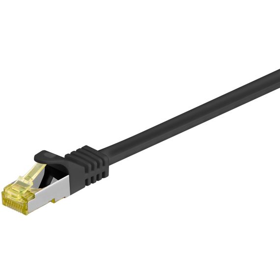 RJ45 cavo patch CAT 6A S/FTP (PiMF), 500 MHz, con cavo grezzo CAT 7 , nero WE91608 Goobay