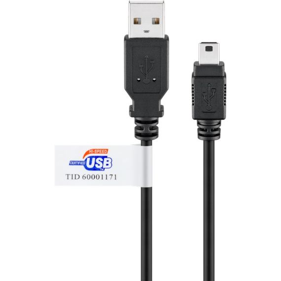 Cavo USB 2.0 ad alta velocità con certificazione USB, Nero WE93903 Goobay