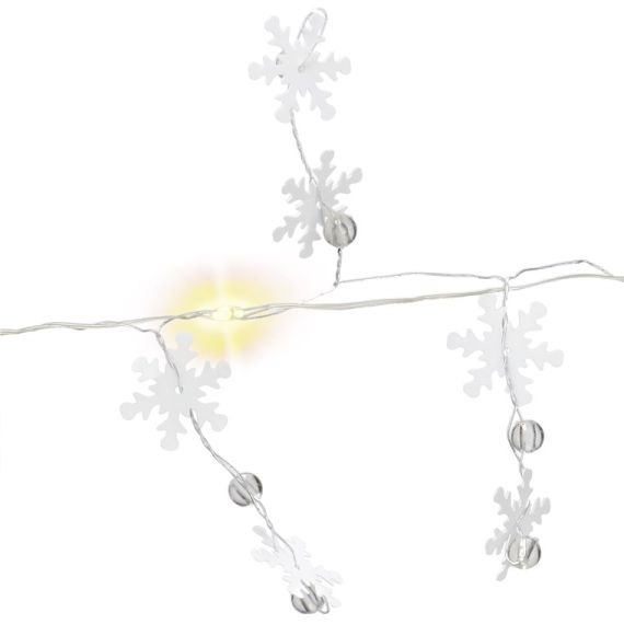 10er LED catena luminosa filo d'argento "Fiocchi di neve" WE57948 Goobay