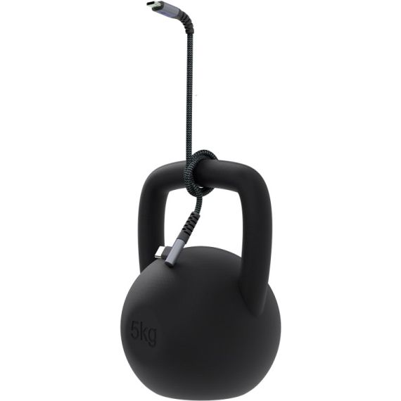 Cavo tessile da USB-C a USB-C con spine in metallo (grigio siderale/argento), 90°, 2 m WE64660 Goobay