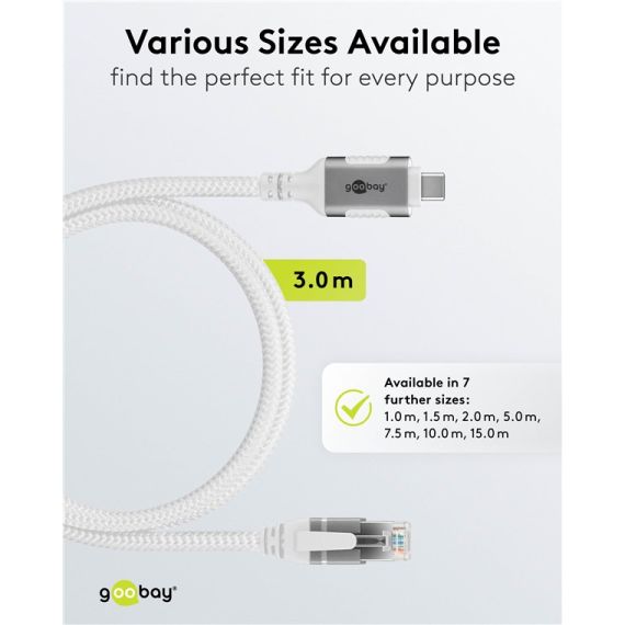 Cavo Ethernet da USB-C 3.1 a RJ45, 3 m WE74177 Goobay