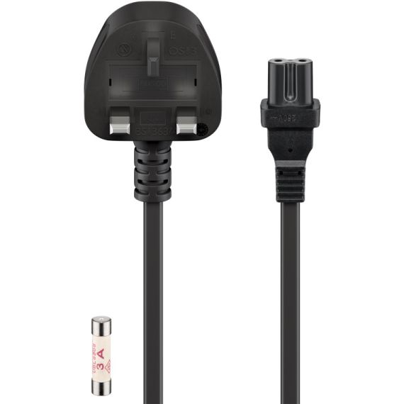 Cavo di collegamento alla rete elettrica del Regno Unito, 1,5 m, nero WE45785 Goobay