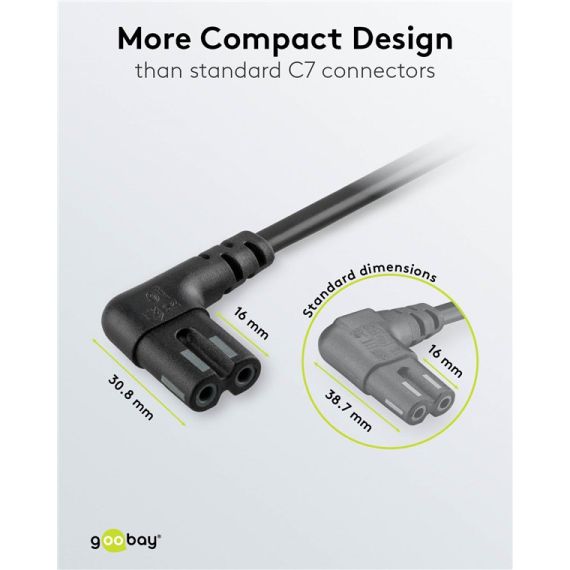 Cavo di collegamento con eurospina per altoparlanti di Sonos, 90°, 3 m, nero WE73020 Goobay