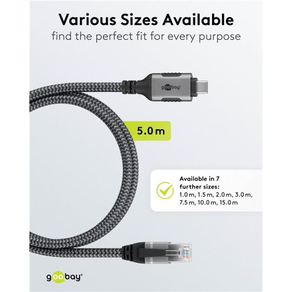 Cavo Ethernet da USB-C 3.1 a RJ45, 5 m WE70752 Goobay