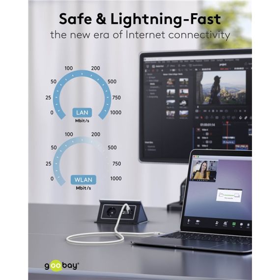 Cavo Ethernet da USB-C 3.1 a RJ45, 3 m WE74177 Goobay