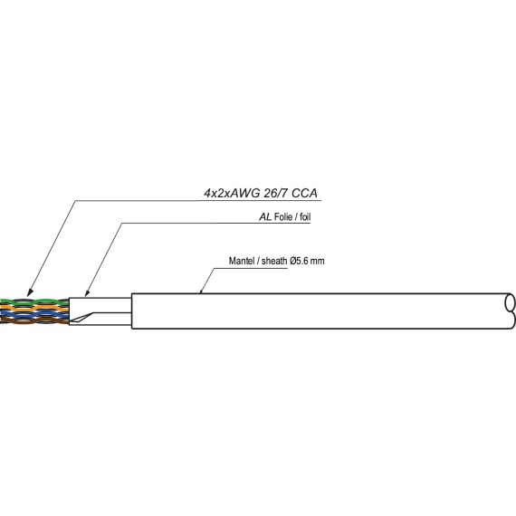 CAT 5e Cavo di rete, F/UTP, 100 m, arancione WE93268 Goobay