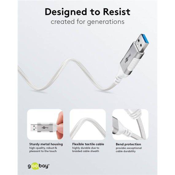 Cavo Ethernet da USB-A 3.0 a RJ45, Slim, 3 m WE74380 Goobay