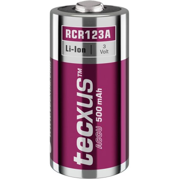 RCR123 ricaricabile - 500 mAh, 4 pezzi in scatola di cartone WE70763 Tecxus