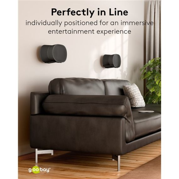 Supporto a parete per altoparlanti Modern Era 3 Flex, nero WE71194 Goobay