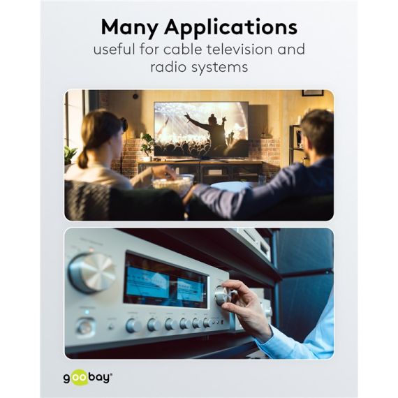 100 dB cavo coassiale SAT, doppia schermatura, CCS WE27528 Goobay