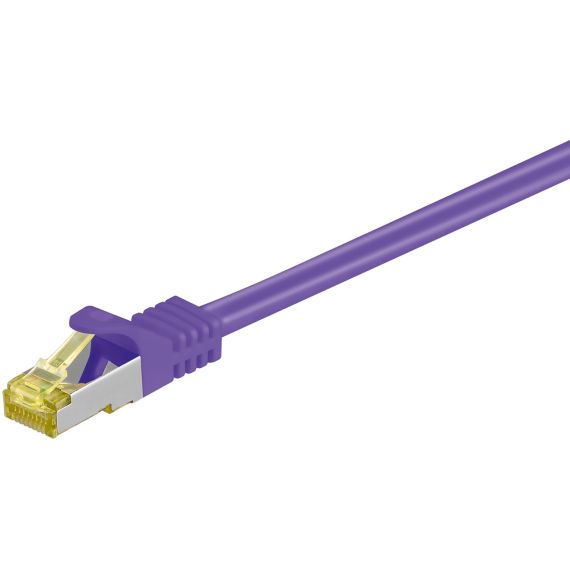 RJ45 cavo patch CAT 6A S/FTP (PiMF), 500 MHz, con cavo grezzo CAT 7 , viola WE91681 Goobay