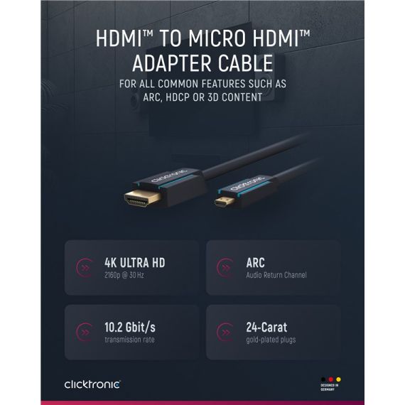 Cavo adattatore da HDMI a Micro HDMI WE70330 Clicktronic