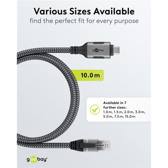 Cavo Ethernet da USB-C 3.1 a RJ45, 10 m WE70754 Goobay