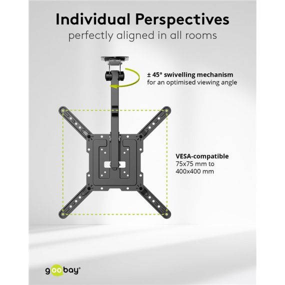 Supporto a soffitto per TV Basic (M), nero WE70824 Goobay