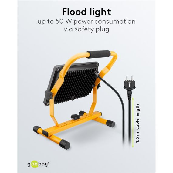 Faretto da costruzione a LED con supporto, 50 W WE49983 Goobay