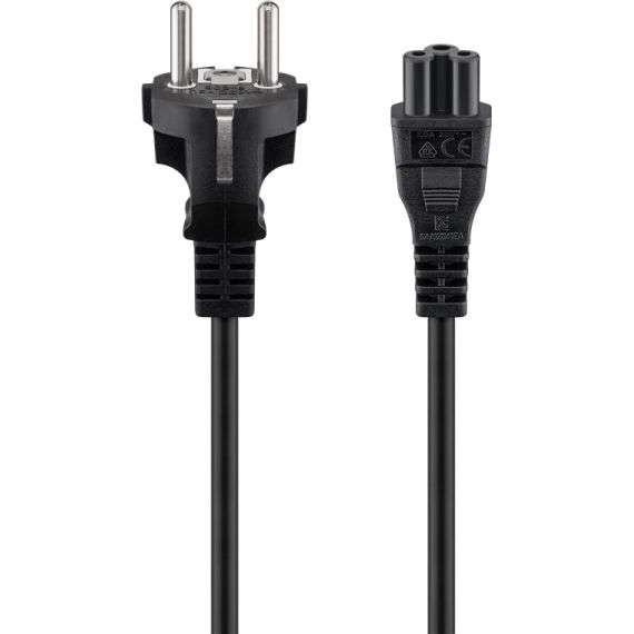 Cavo di rete con spina di terra, 2 m, nero WE70765 Goobay