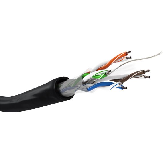CAT 6 cavo di rete per esterni, U/UTP, nero WE57293 Goobay