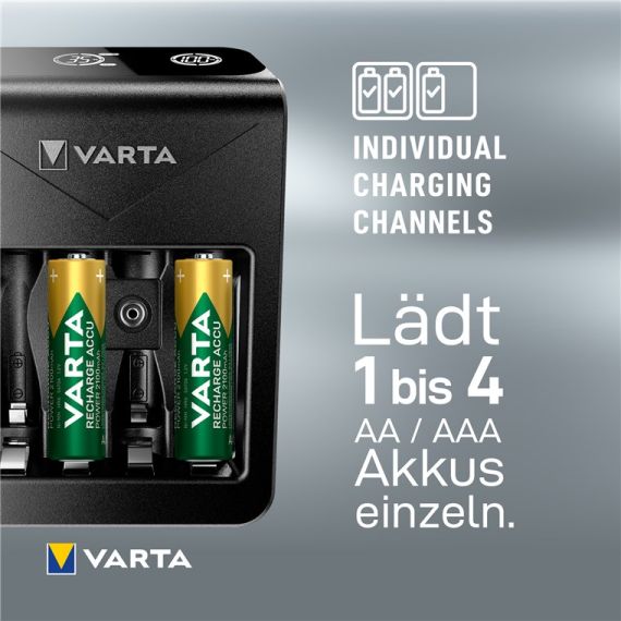 LCD Plug Charger+ (tipo 57687) incl. 4x AA 2100 mAh WE64761 Varta